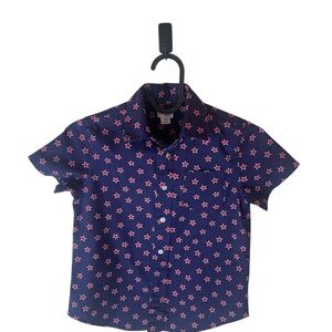 Crewcuts Navy Shirt with Red Star Pattern